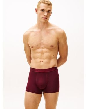 Tommy Hilfiger Boxer Aderenti Con Logo Tono Su Tono - Rosso