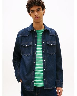 Tommy Hilfiger Regular Fit Western Denim Shirt - Blue