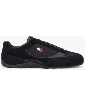 Tommy Hilfiger Suede Mixed Texture Archive Runner Trainers - Black