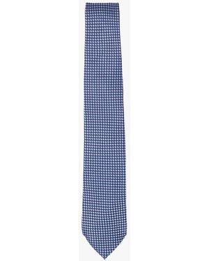 Tommy Hilfiger Pure Silk Jacquard Micro Geometric Tie - Blue