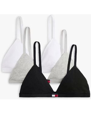 Tommy Hilfiger 3-Pack Heritage Logo Triangle Bras - Black