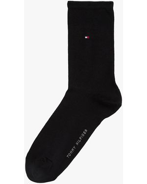 Tommy Hilfiger 1-pack Flag Embroidery Socks With Silk - Black