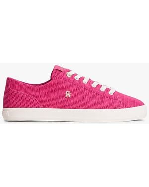 Tommy Hilfiger Th Monogram Textured Trainers - Pink
