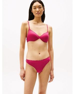 Tommy Hilfiger Reggiseno Push Up Senza Ferretti Con Logo - Rosso