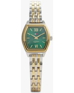Tommy Hilfiger Square Dial Two-Tone Chain-Link Watch - Green