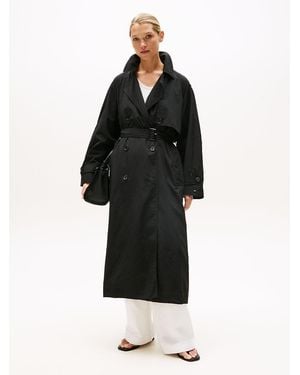 Tommy Hilfiger Trench Oversize Leggero - Nero