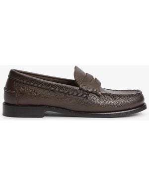 Tommy Hilfiger Pebble Grain Leather Penny Loafers - White