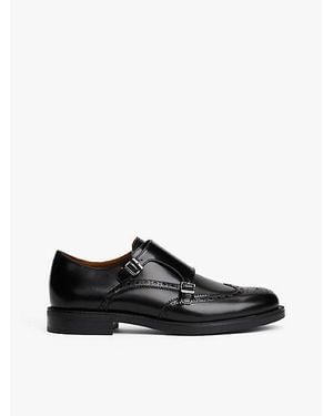 Tommy Hilfiger Monk-Strap Brogues Van Leer - Zwart