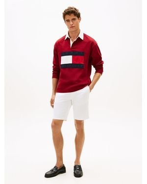 Tommy Hilfiger Denton Straight Fit Belted Chino Shorts - Red