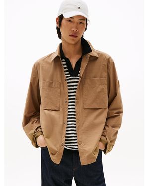 Tommy Hilfiger Performance Water Repellent Shirt Jacket - Natural