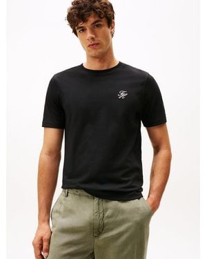 Tommy Hilfiger Logo Embroidery Jersey T-shirt - Black