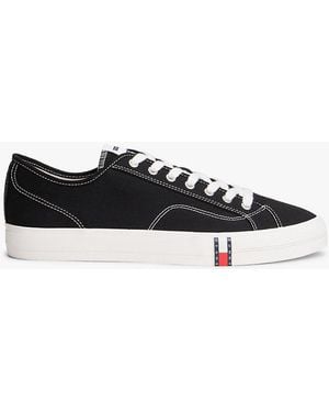 Tommy Hilfiger Archive Flag Stripe Canvas Trainers - White