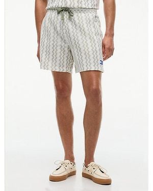 Tommy Hilfiger Open Textured Logo Label Shorts - White