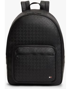 Tommy Hilfiger Zaino Con Motivo Di Bandierine E Logo - Nero