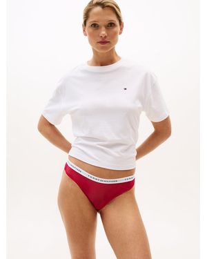 Tommy Hilfiger Logo Waistband Lace Briefs - Pink