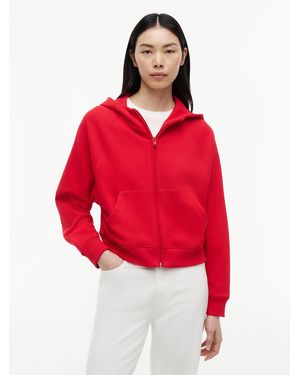 Tommy Hilfiger Boxy Sueded Terry Zip-Thru Hoody - Red