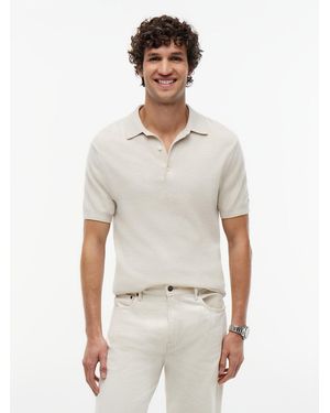 Tommy Hilfiger Smart Casual Regular Fit Honeycomb Polo Shirt - Natural