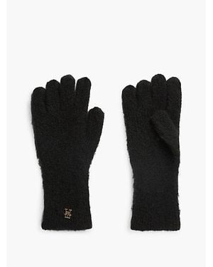 Tommy Hilfiger Chic Th Monogram Gloves With Alpaca - Black