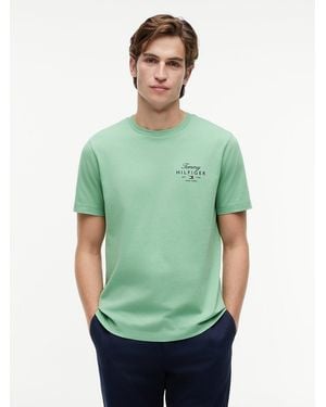 Tommy Hilfiger Logo Jersey Crew Neck T-Shirt - Green