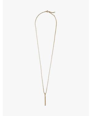 Tommy Hilfiger Collar Con Colgante Chapado En Oro - Blanco
