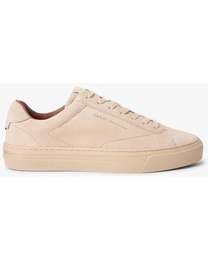 Tommy Hilfiger Premium Debossed Suede Trainers - Natural