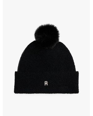 Tommy Hilfiger Gorro Con Pompón Y Lana - Negro