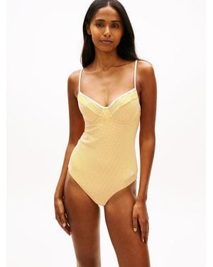 Tommy Hilfiger Essential Seersucker Demi Cup Swimsuit - Orange