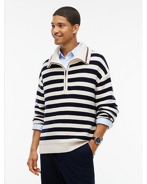 Tommy Hilfiger New York Label Relaxed Fit Trui Met Quarter Zip - Blauw