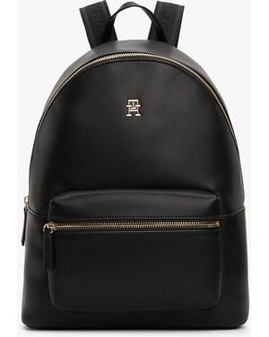 Tommy Hilfiger Repeat Logo Dome Backpack - Black