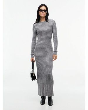 Tommy Hilfiger Pure Wool Cable Knit Jumper Dress - Grey