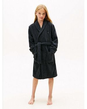 Tommy Hilfiger Signature Back Logo Towelling Robe - Black