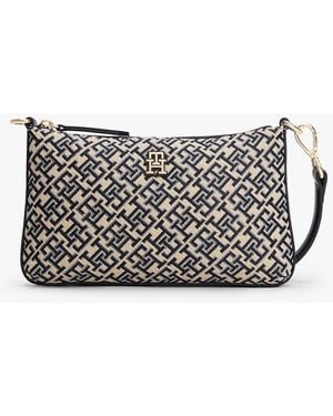 Tommy Hilfiger Pochette Piatta Con Motivo A Monogrammi Th - Grigio