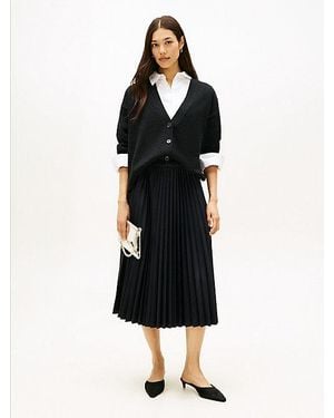 Tommy Hilfiger Pleated Midi Skirt - Black