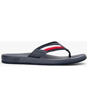 Tommy Hilfiger Contoured Footbed Signature Tape Flip-Flops - Blue