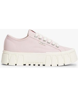 Tommy Hilfiger Logo Platform Trainers - Natural