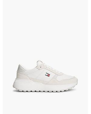 Tommy Hilfiger Retro Logo Leather Cleat Chunky Trainers - White