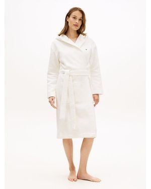 Tommy Hilfiger Essential Waffle Knit Bathrobe - White