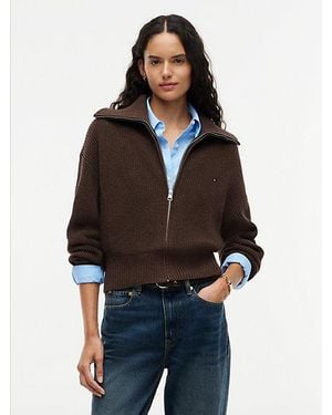 Tommy Hilfiger Jersey De Punto Inglés Con Cremallera - Negro