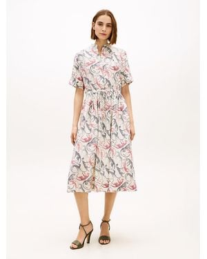 Tommy Hilfiger Pure Linen Midi Shirt Dress - White