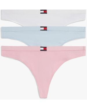 Tommy Hilfiger 3-Pack Heritage Logo Thongs - Pink