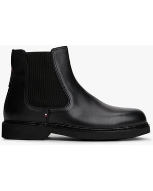 Tommy Hilfiger Bottes Chelsea En Cuir Légères - Noir