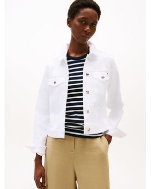 Tommy Hilfiger Slim White Denim Trucker Jacket