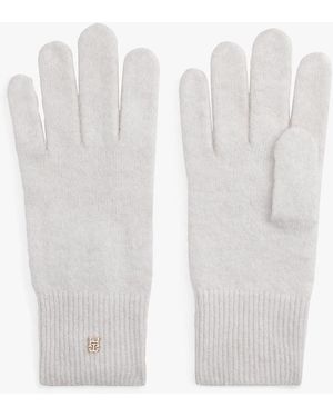 Tommy Hilfiger Gants Chic À Plaque Monogramme Th - Blanc
