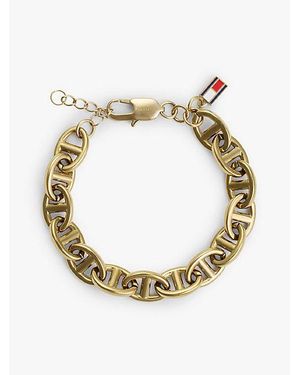 Tommy Hilfiger Pulsera De Eslabones Marineros Con Logo - Metálico