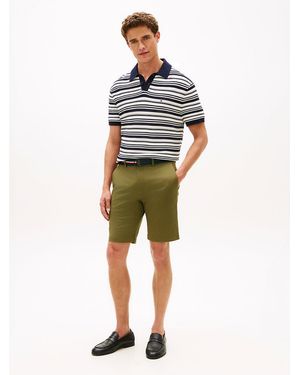 Tommy Hilfiger Denton Straight Fit Belted Chino Shorts - Natural