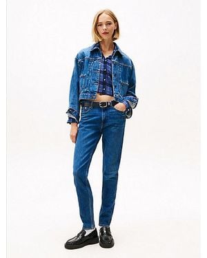 Tommy Hilfiger Vaqueros De Corte Slim Y Talle Medio - Azul