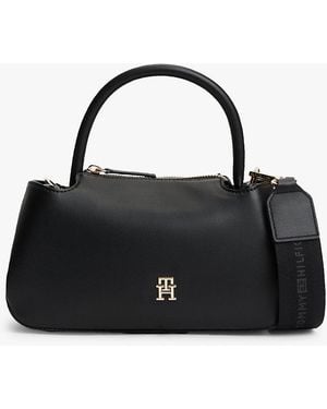 Tommy Hilfiger Th Monogram Repeat Logo Satchel - Black