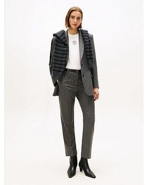Tommy Hilfiger Slim Straight Leg Fit Hose Mit Nadelstreifen - Schwarz