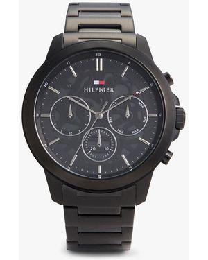 Tommy Hilfiger Ionic Black Skeleton Dial Sub-counter Watch - Grey