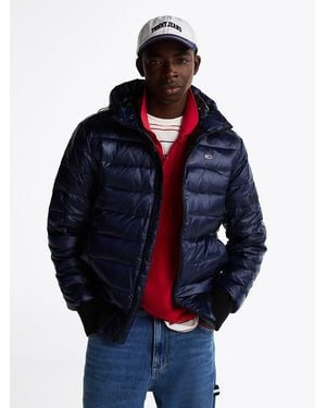 Tommy Hilfiger Glossy Lightweight Hooded Jacket - Blue